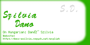 szilvia dano business card